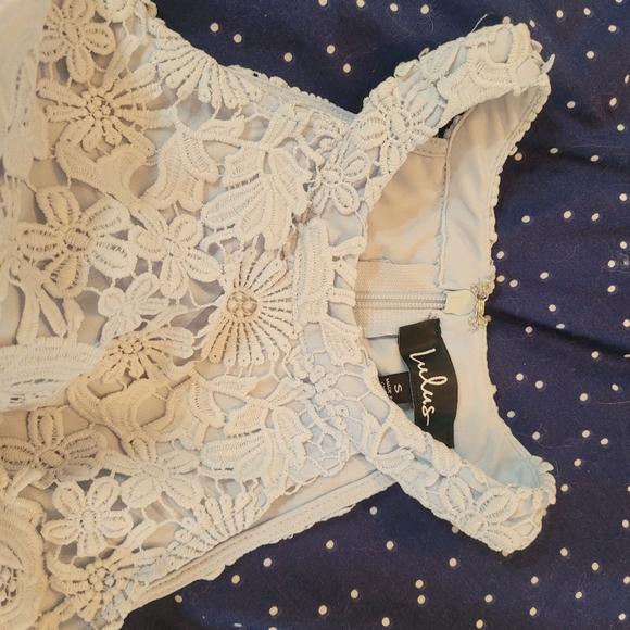 Lace Love Poem Lulus Mini Dress Baby Blue - Picture 10 of 13